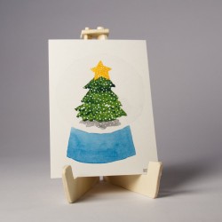 Schneekugel Tanne - Postkarte