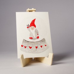 Schneekugel Zwerg - Postkarte