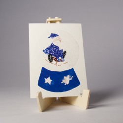 Schneekugel Schlittenfahrt - Postkarte