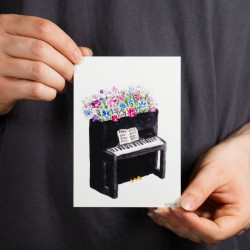 Blumen-Klavier - Postkarte