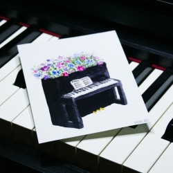 Blumen-Klavier - Postkarte