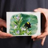 Hummel auf Rosmarin - Postkarte