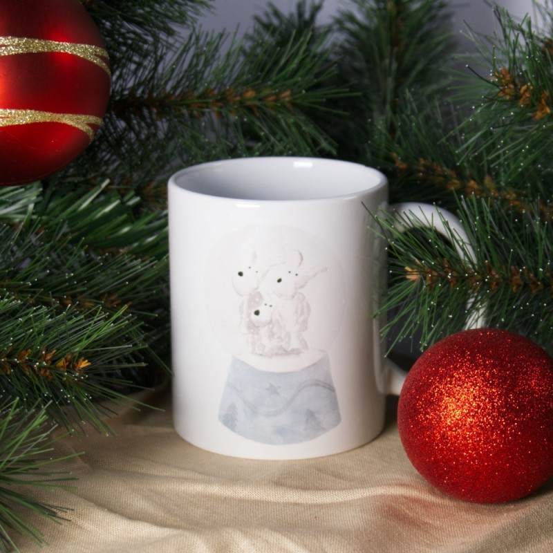 Schneekugel Elchfamilie - Tasse