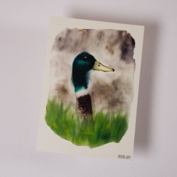 Aufmerksame Ente - Postkarte
